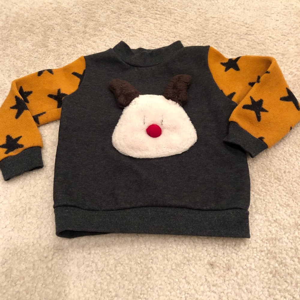 Toddler boy 2-3T warm fleece lined fuzzy sweater
